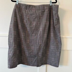 Torrid Gray Plaid Knee-Length Pencil Skirt for Work